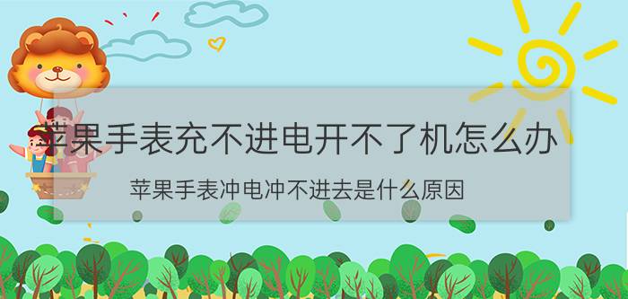 苹果手表充不进电开不了机怎么办 苹果手表冲电冲不进去是什么原因？